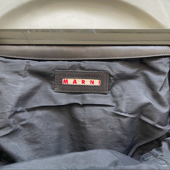 Marni black leather embroidered frame clutch - Picture 9 of 11